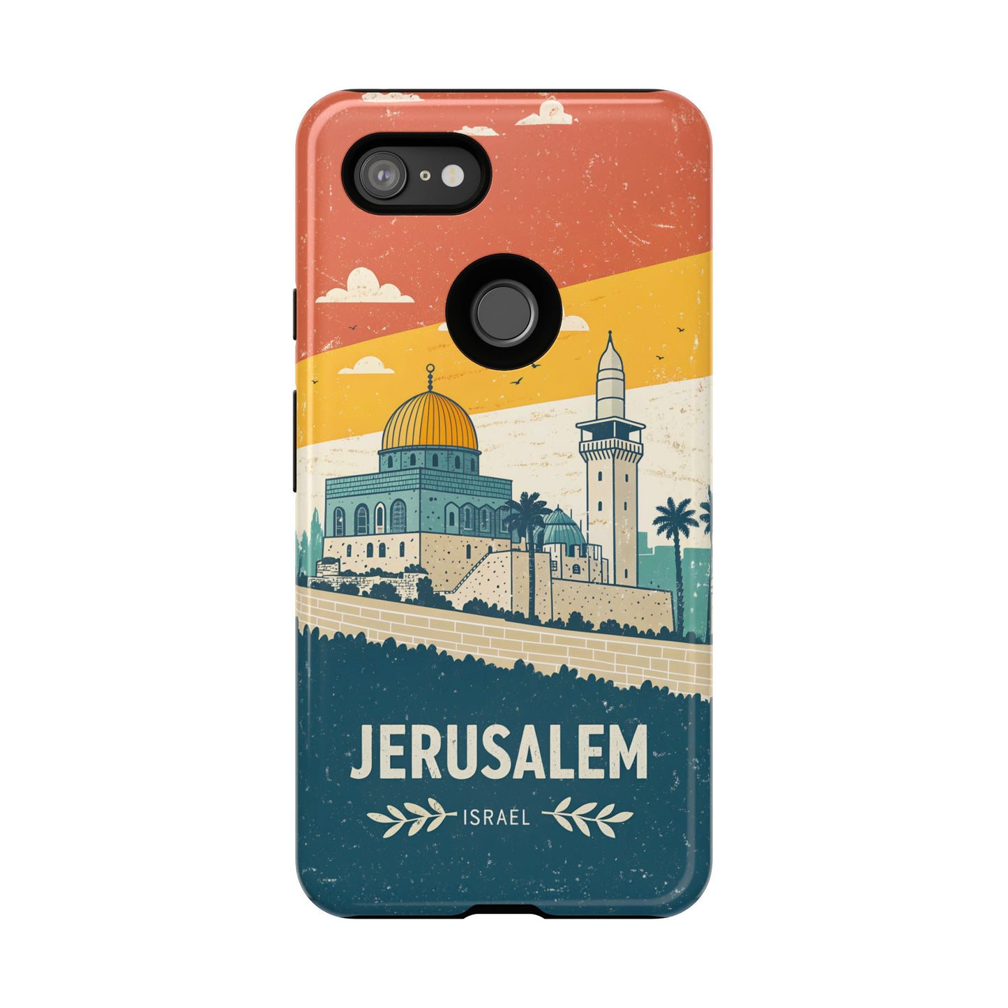 Jerusalem Retro Skyline – Israel Mobildeksel