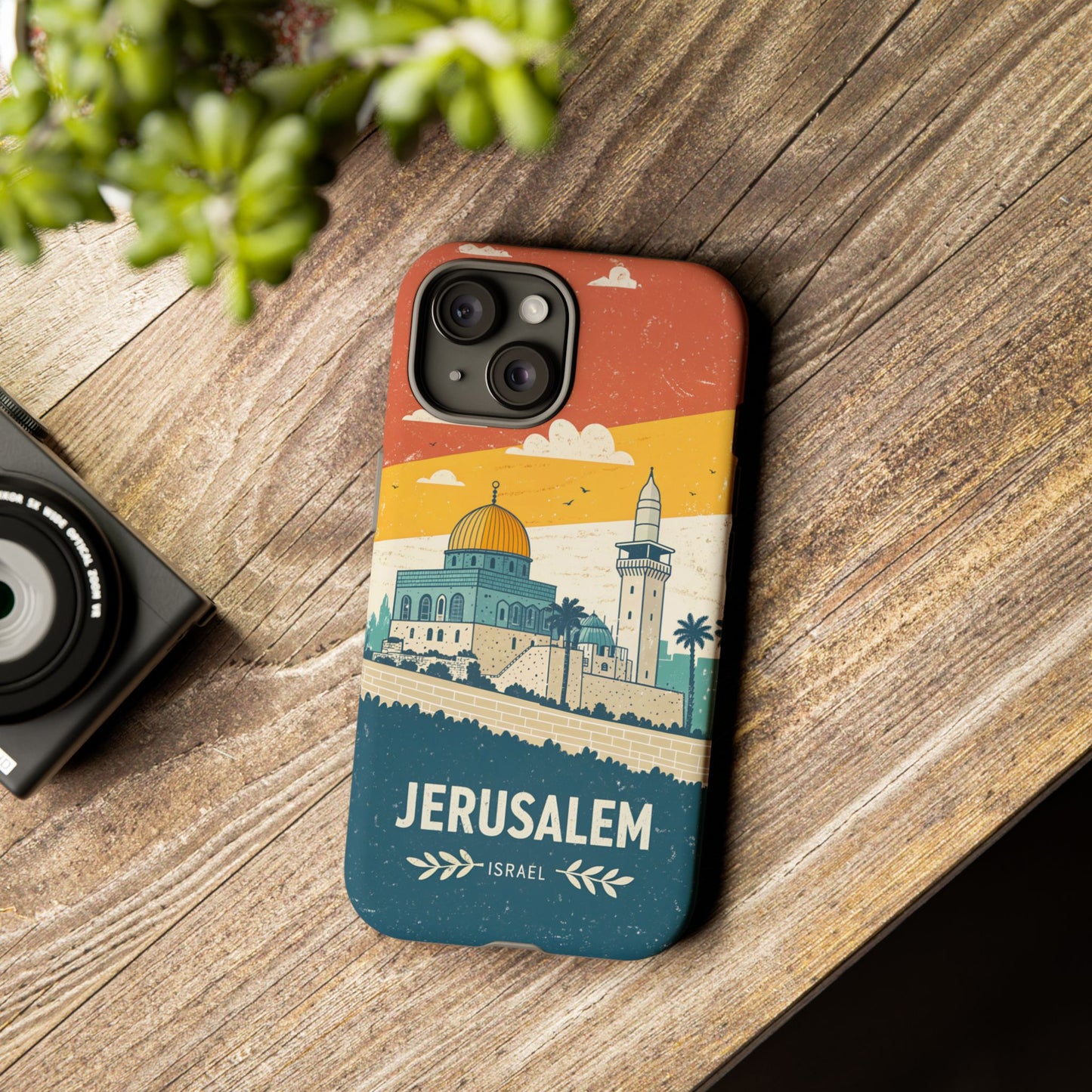 Jerusalem Retro Skyline – Israel Mobildeksel