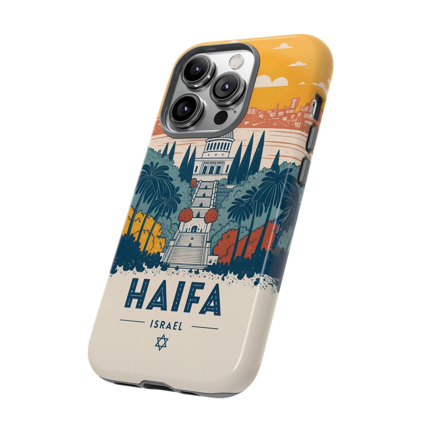 Haifa – Retro Hage og Skyline Mobildeksel