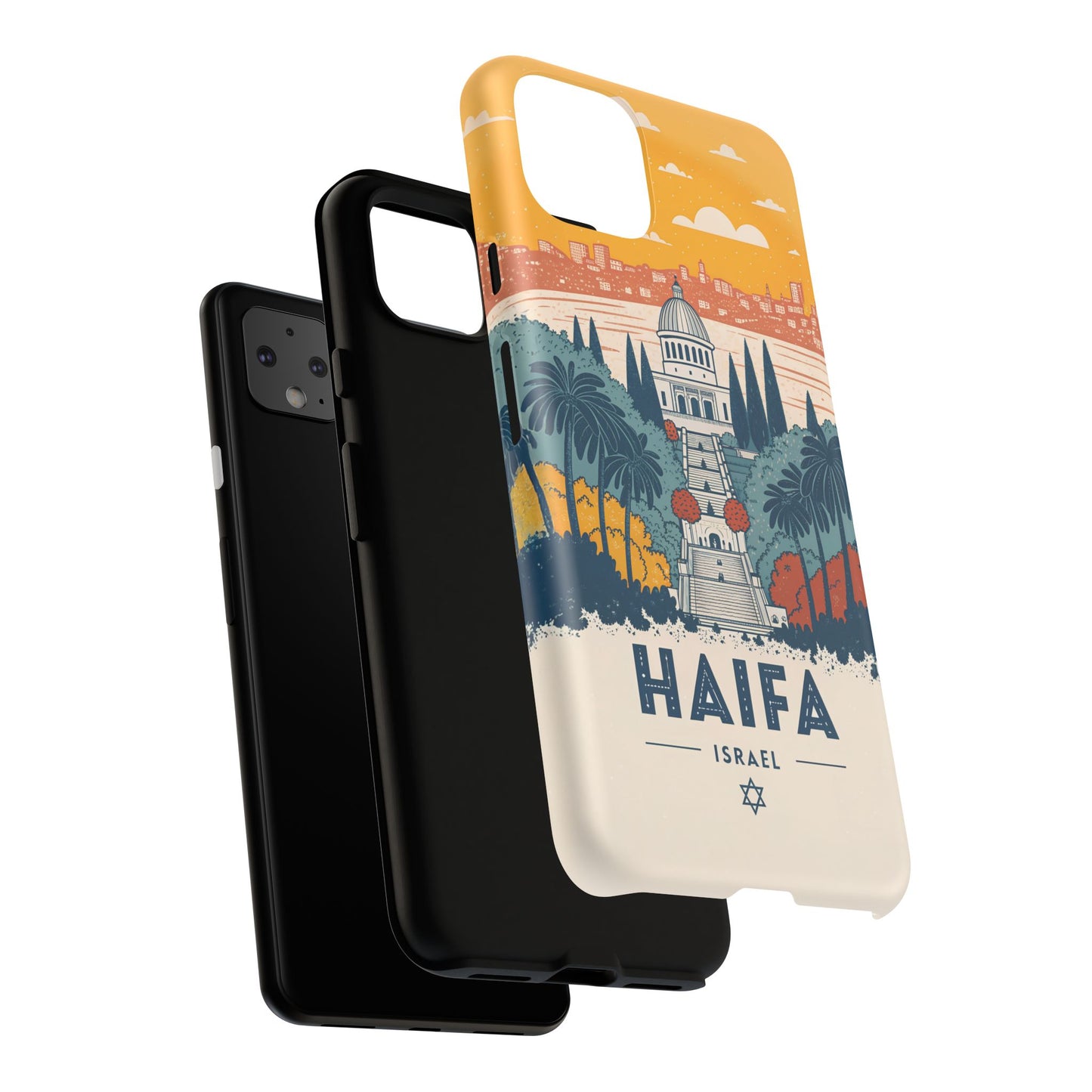 Haifa – Retro Hage og Skyline Mobildeksel