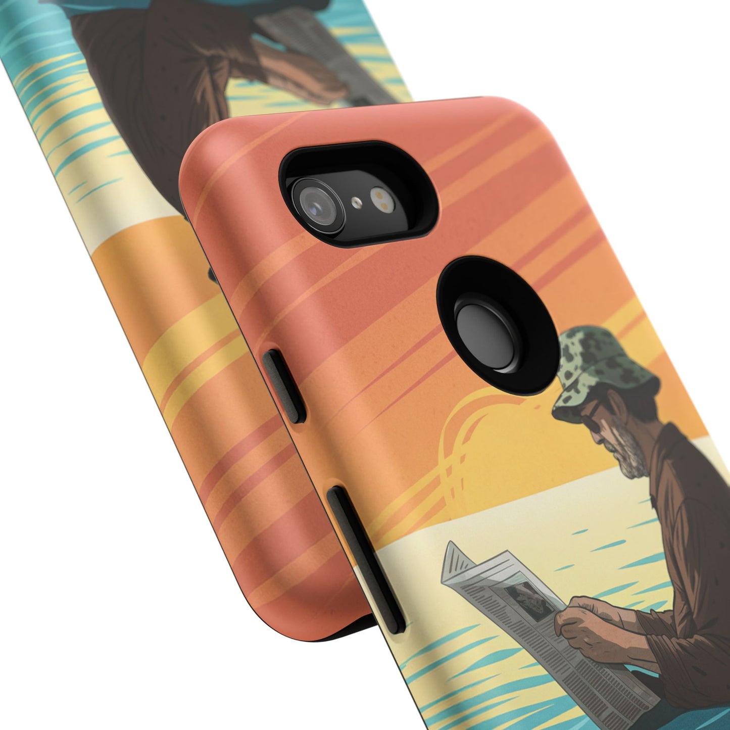 Dødehavet – Solnedgang og Flytende Mann Mobildeksel