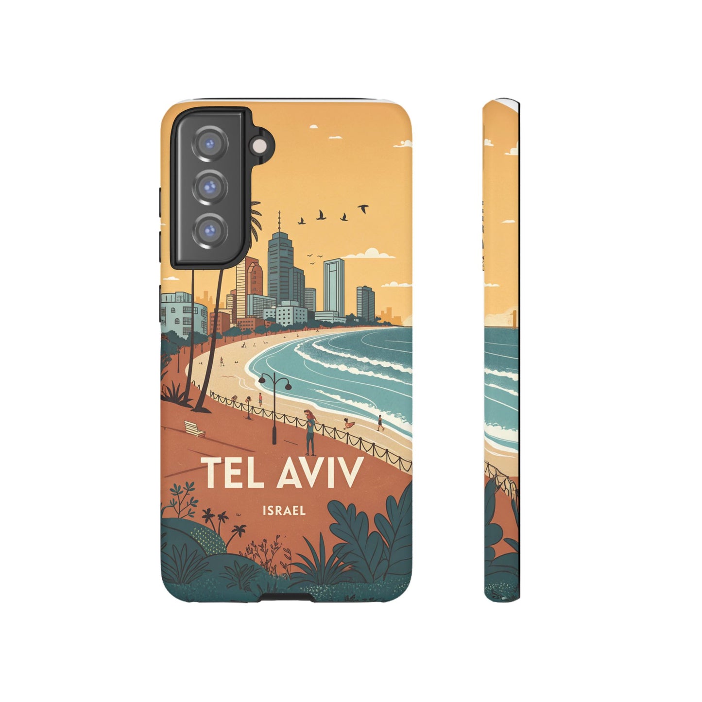 Tel Aviv Retro Strandlinje – Mobildeksel