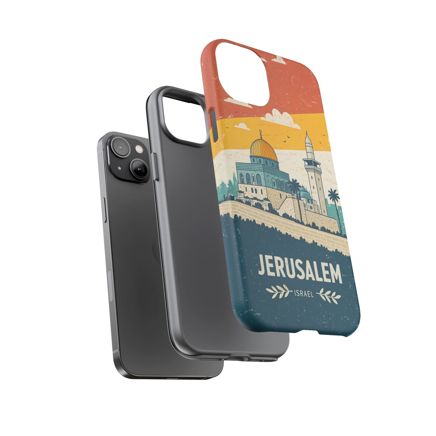 Jerusalem Retro Skyline – Israel Mobildeksel