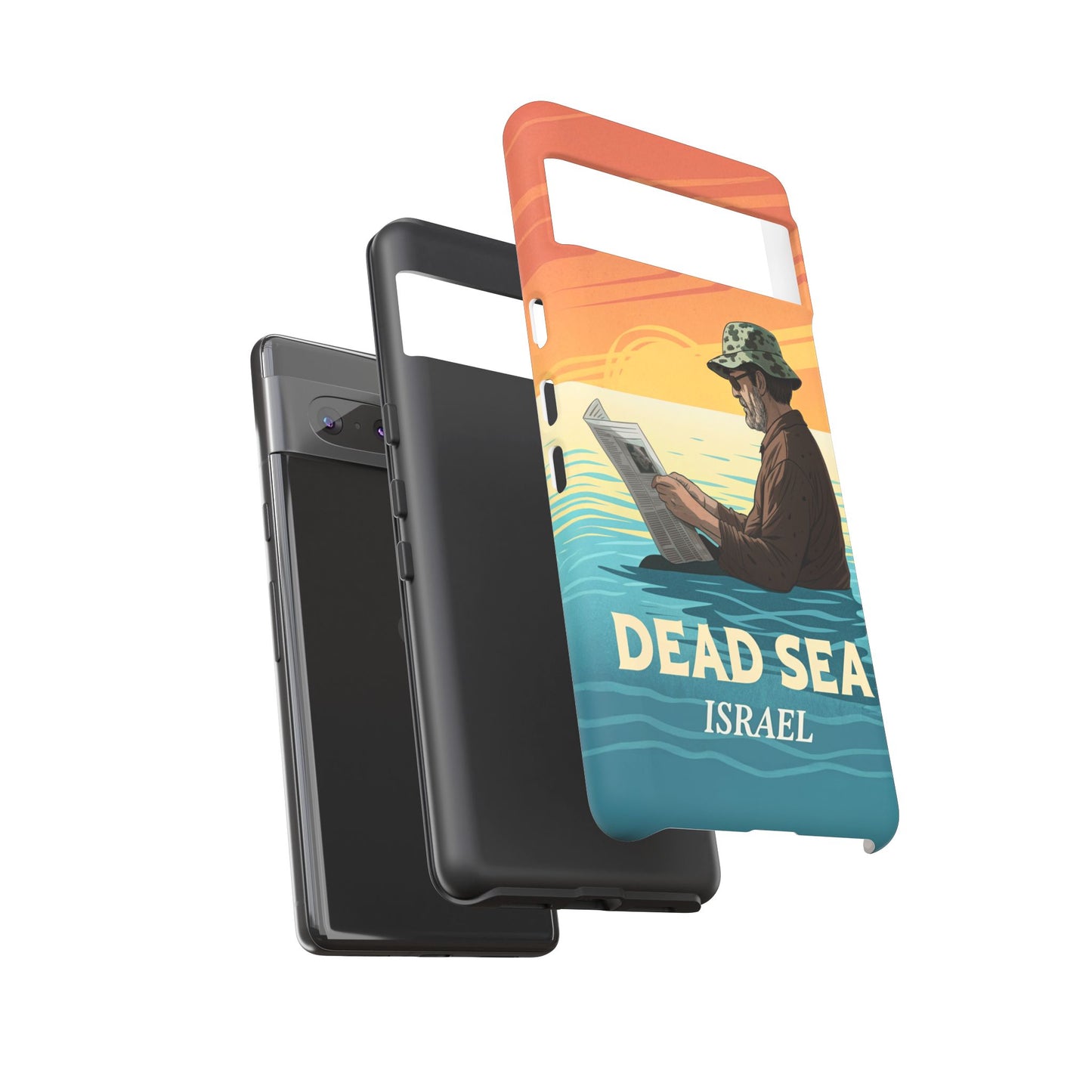 Dødehavet – Solnedgang og Flytende Mann Mobildeksel
