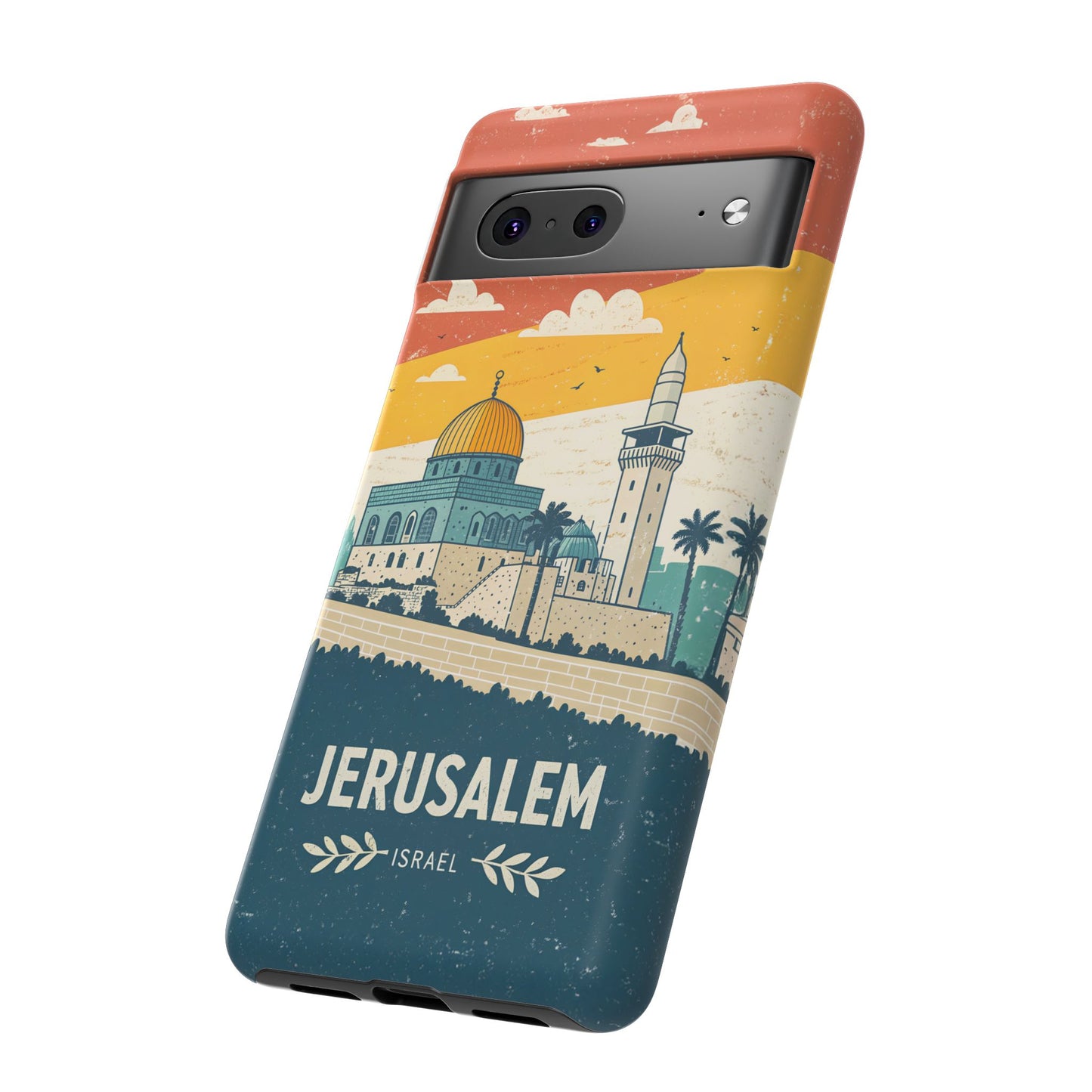 Jerusalem Retro Skyline – Israel Mobildeksel