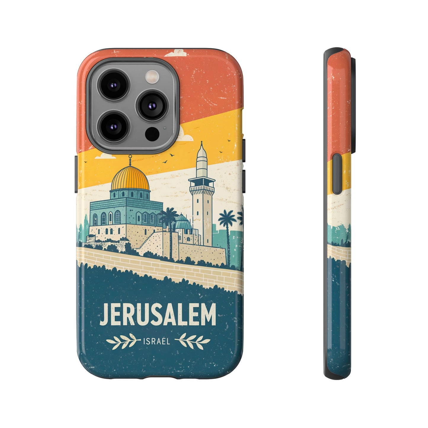 Jerusalem Retro Skyline – Israel Mobildeksel