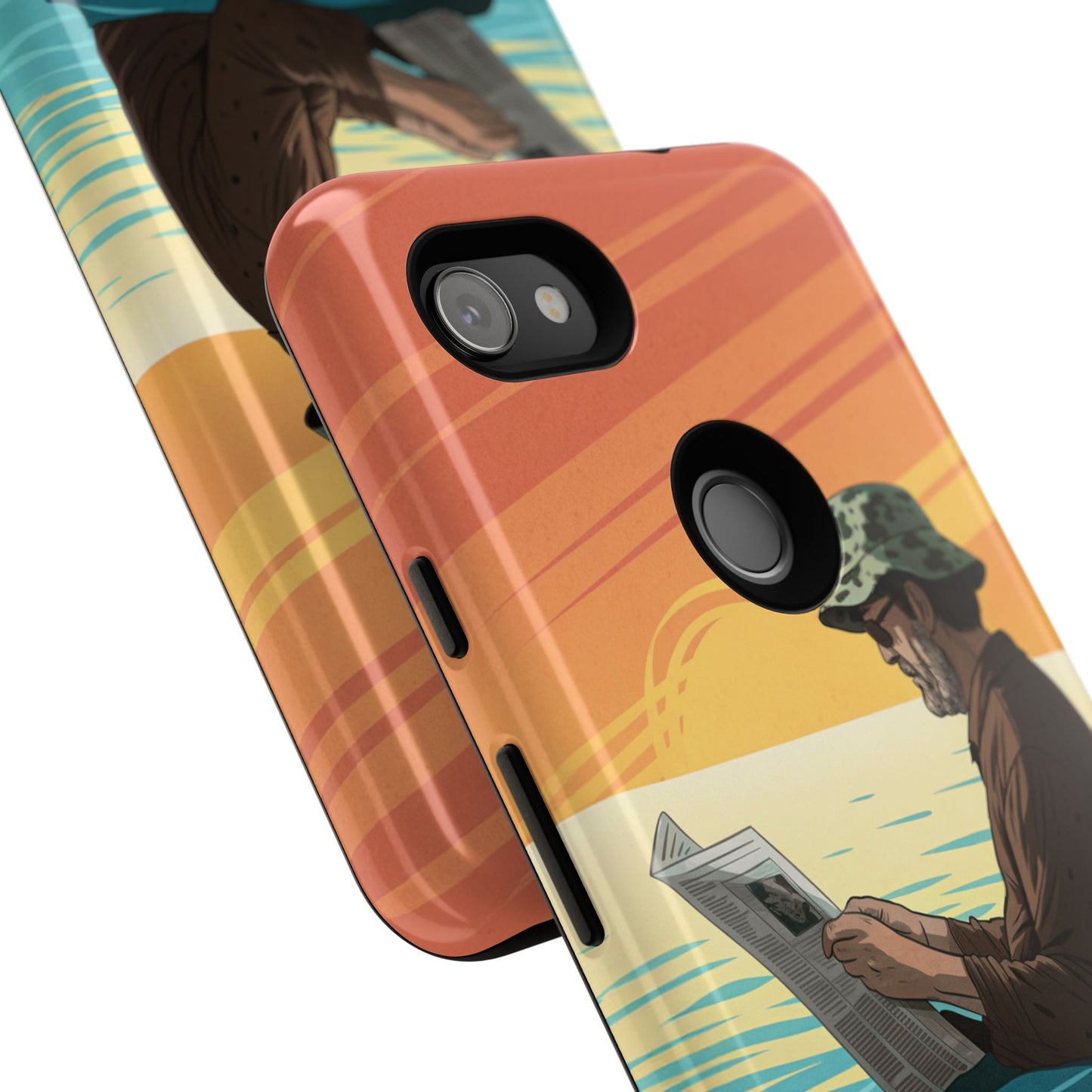 Dødehavet – Solnedgang og Flytende Mann Mobildeksel