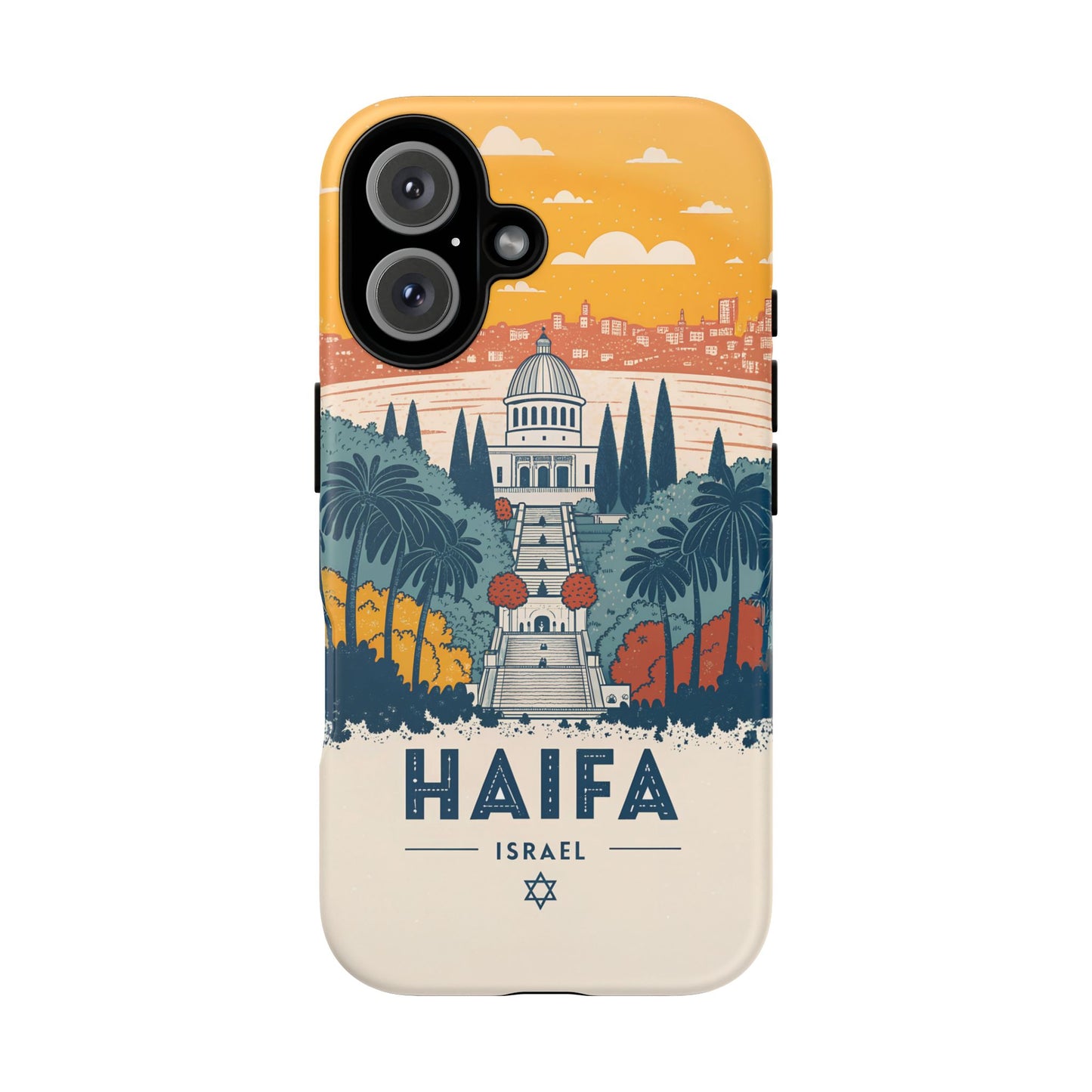 Haifa – Retro Hage og Skyline Mobildeksel