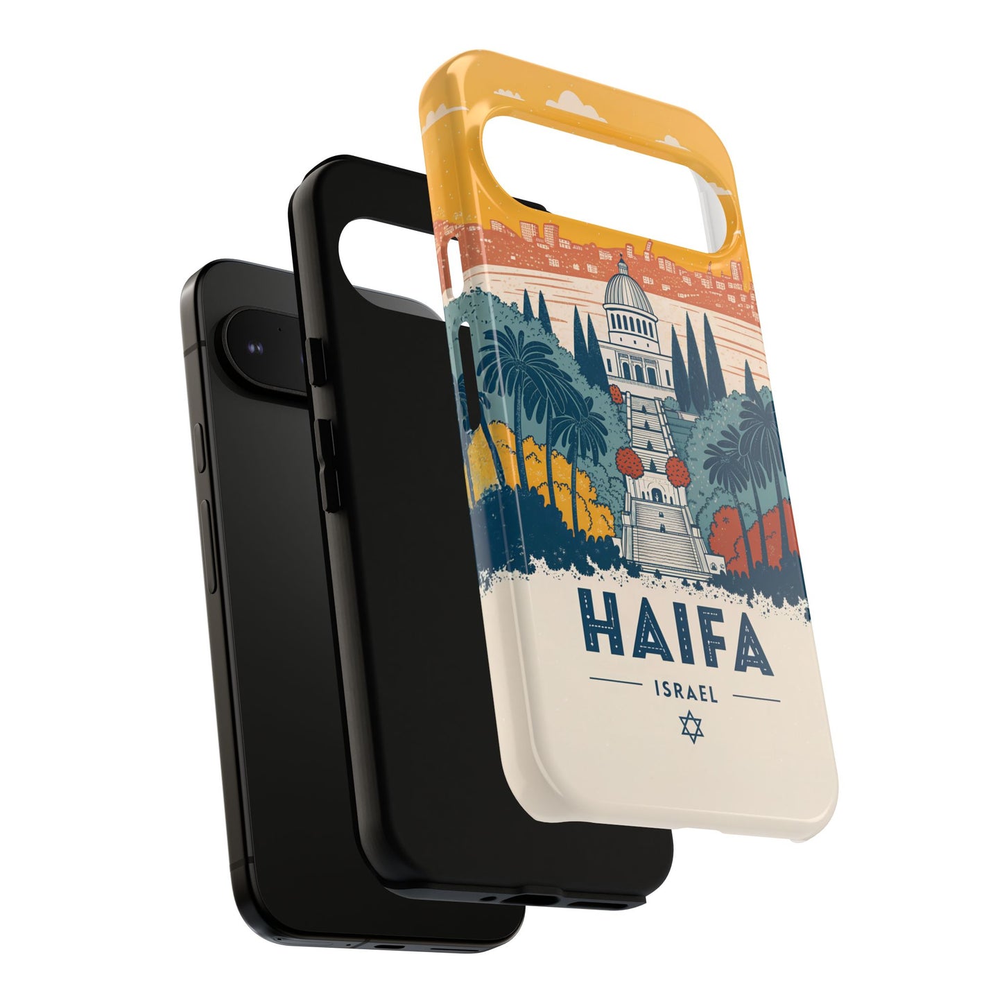 Haifa – Retro Hage og Skyline Mobildeksel