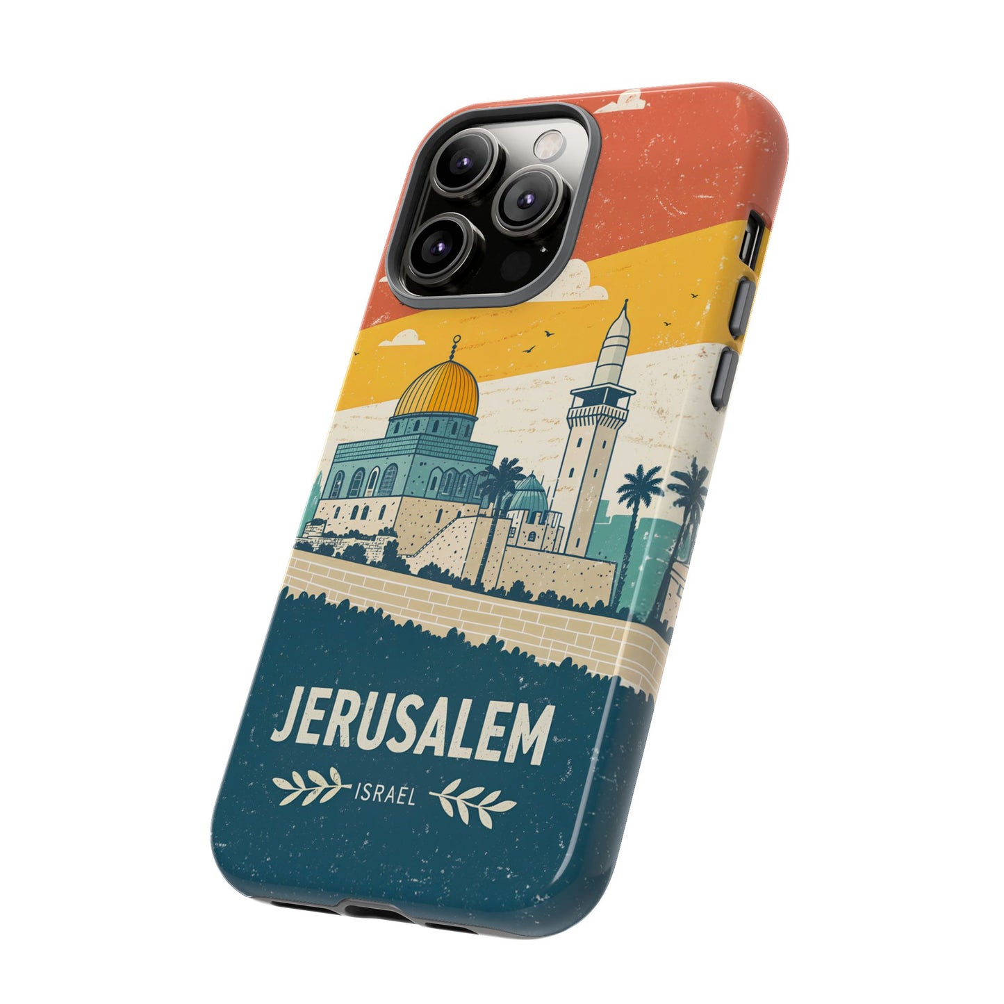 Jerusalem Retro Skyline – Israel Mobildeksel