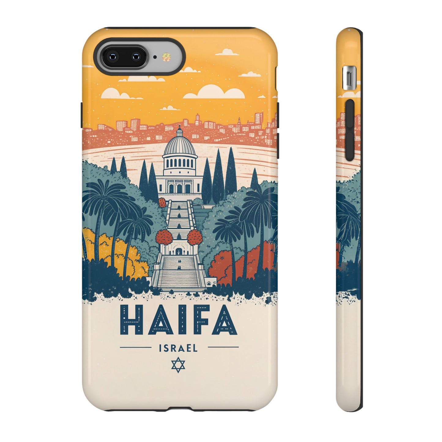 Haifa – Retro Hage og Skyline Mobildeksel