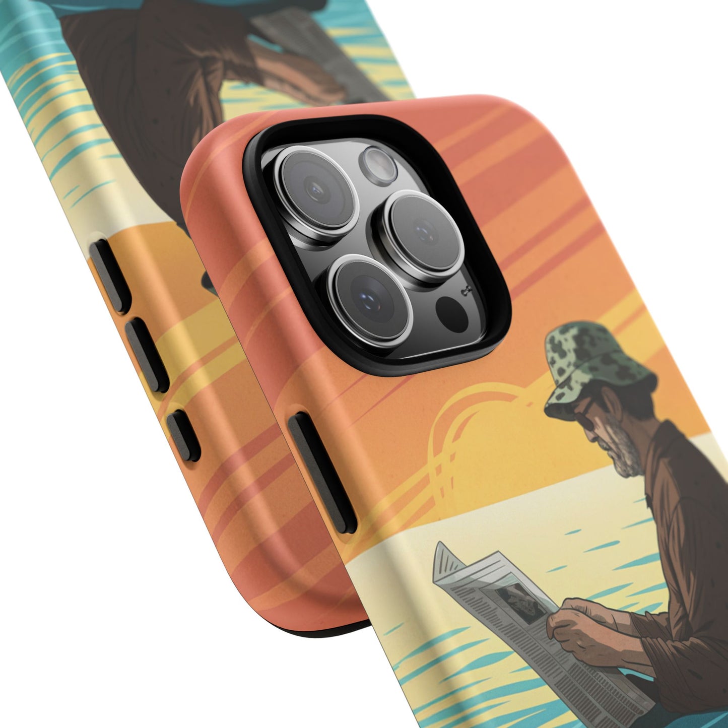 Dødehavet – Solnedgang og Flytende Mann Mobildeksel