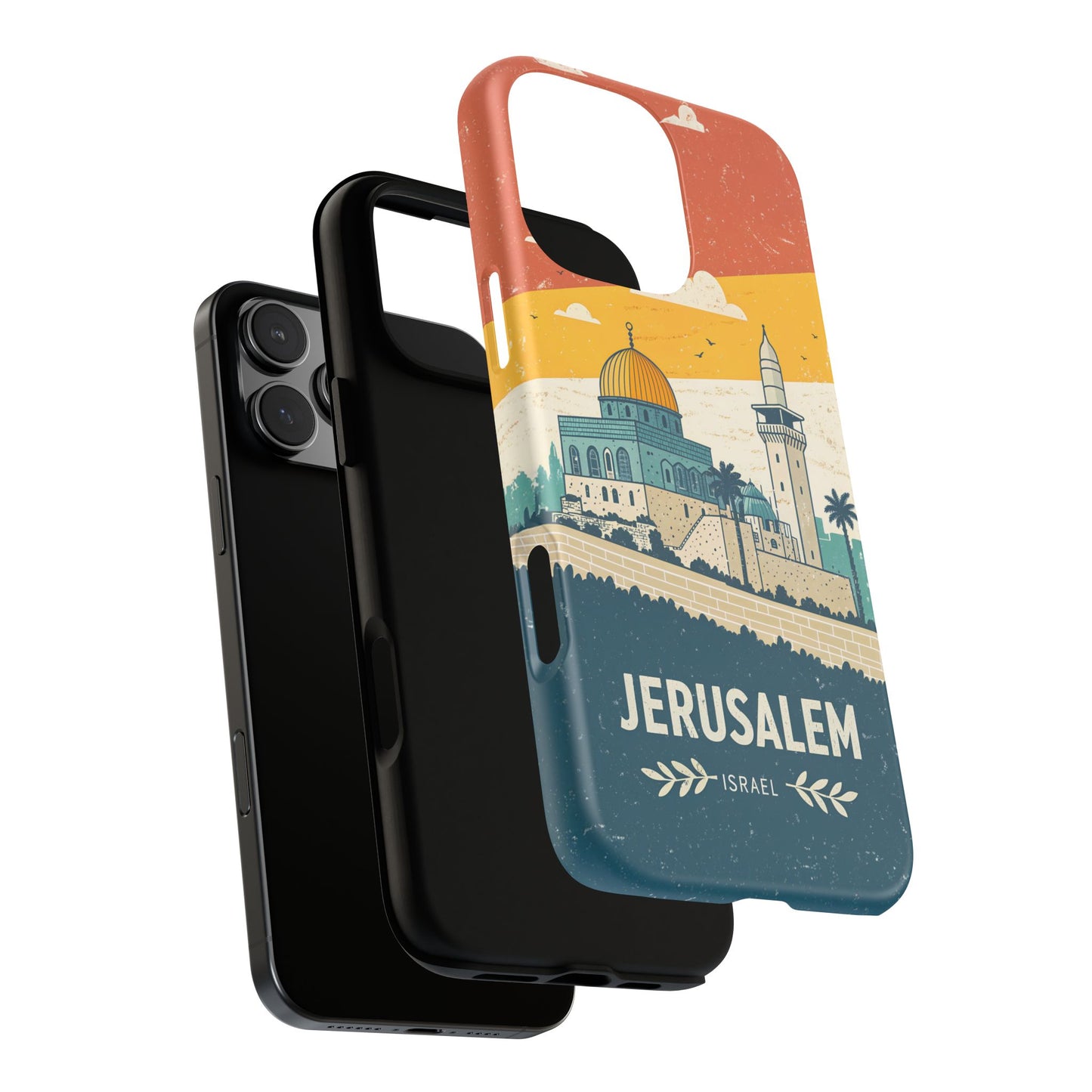 Jerusalem Retro Skyline – Israel Mobildeksel