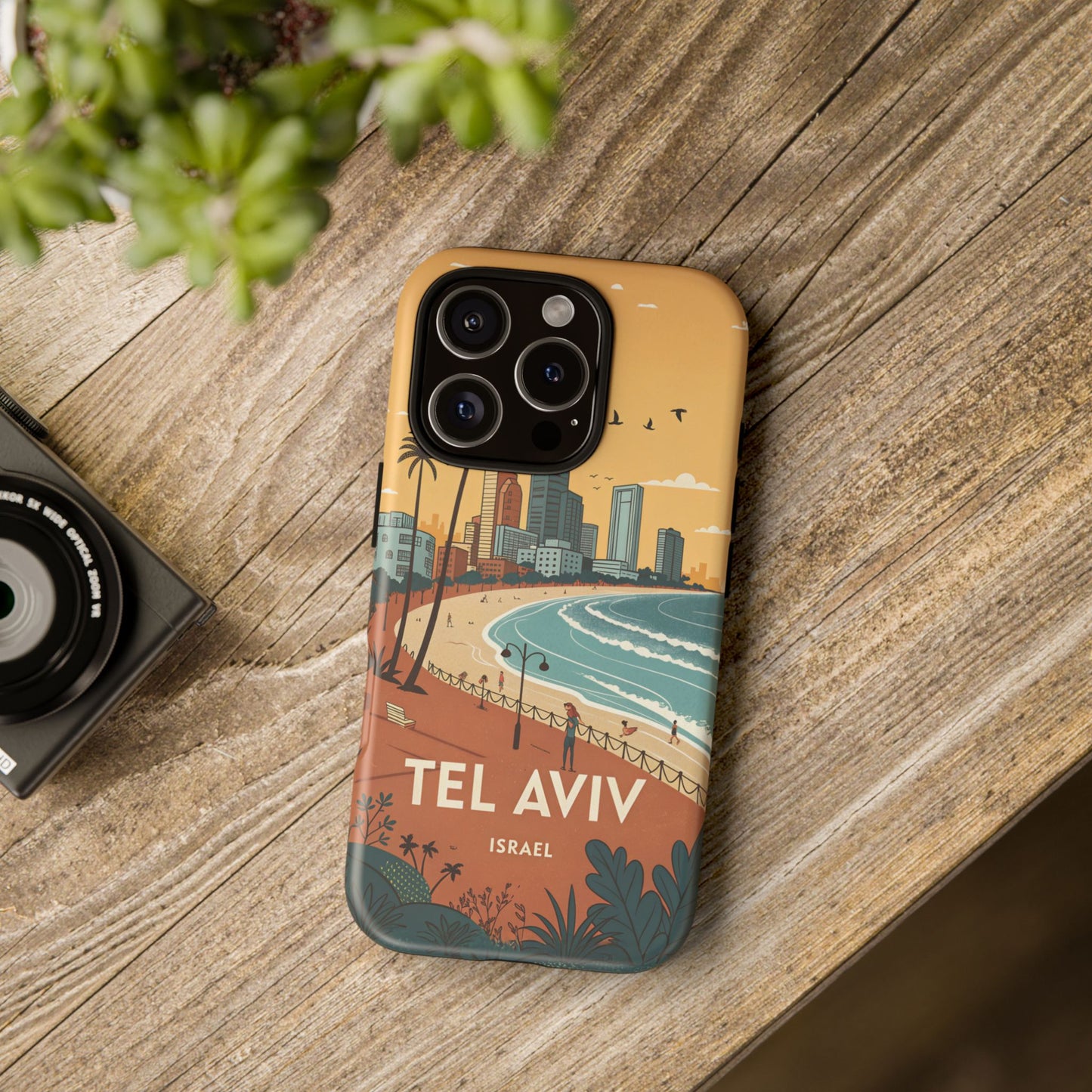 Tel Aviv Retro Strandlinje – Mobildeksel