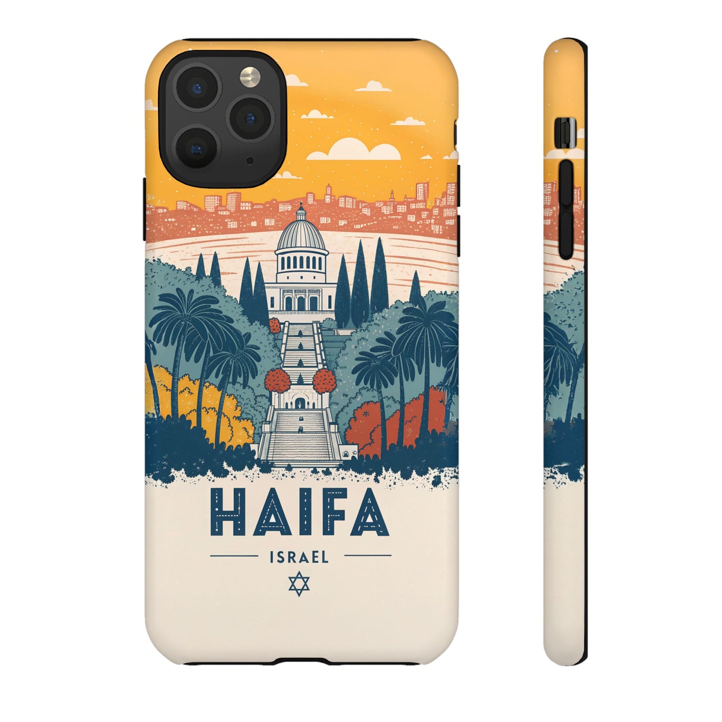 Haifa – Retro Hage og Skyline Mobildeksel