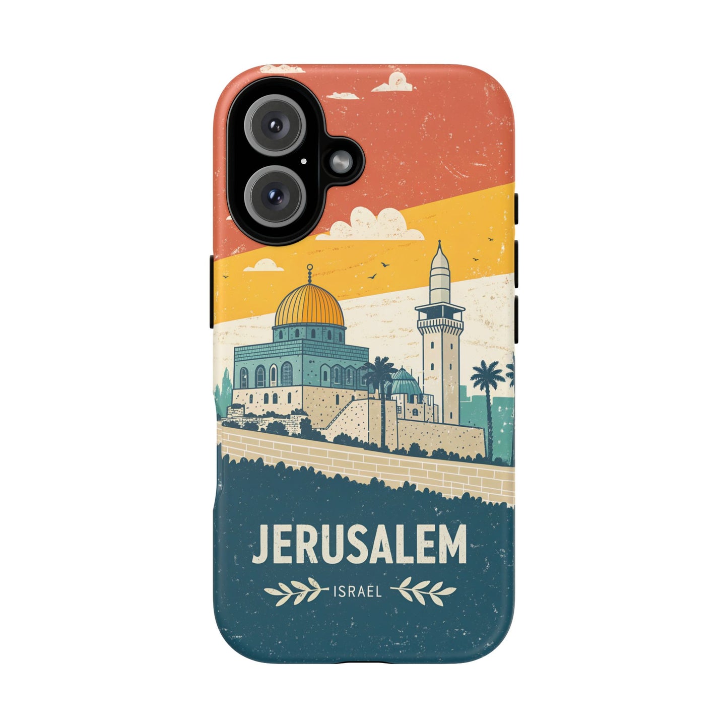 Jerusalem Retro Skyline – Israel Mobildeksel