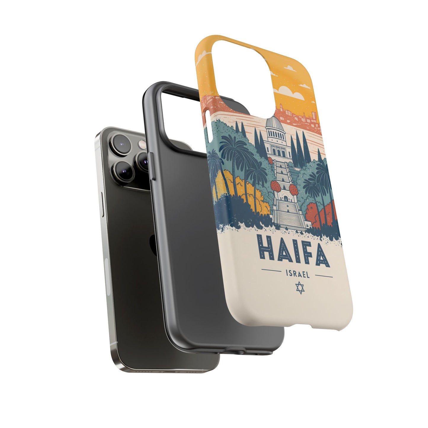 Haifa – Retro Hage og Skyline Mobildeksel