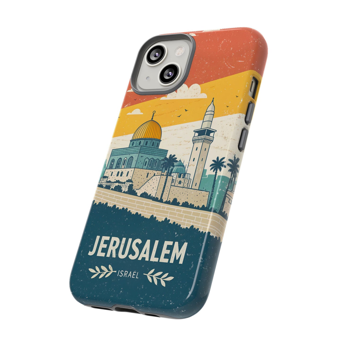 Jerusalem Retro Skyline – Israel Mobildeksel