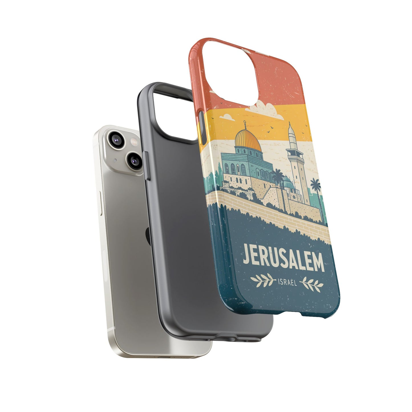 Jerusalem Retro Skyline – Israel Mobildeksel