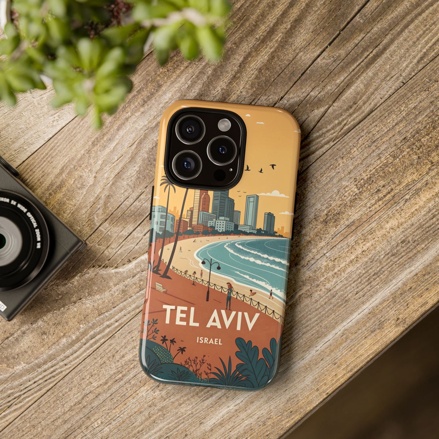 Tel Aviv Retro Strandlinje – Mobildeksel