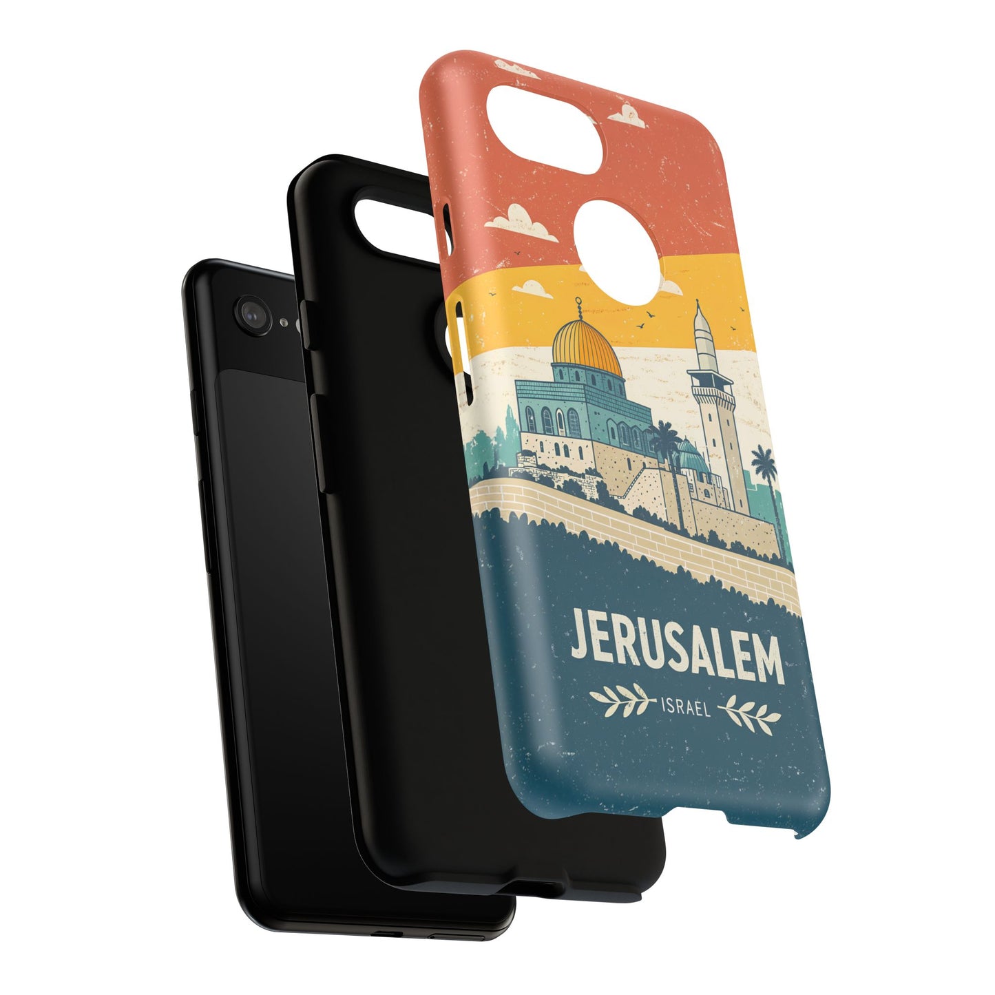 Jerusalem Retro Skyline – Israel Mobildeksel