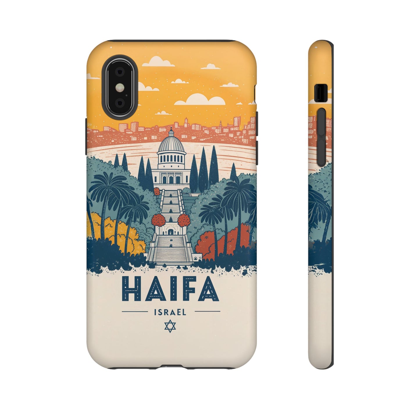 Haifa – Retro Hage og Skyline Mobildeksel