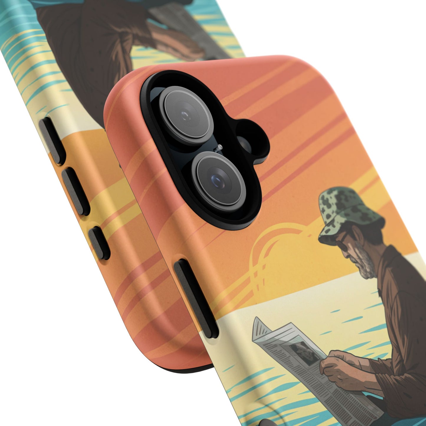 Dødehavet – Solnedgang og Flytende Mann Mobildeksel