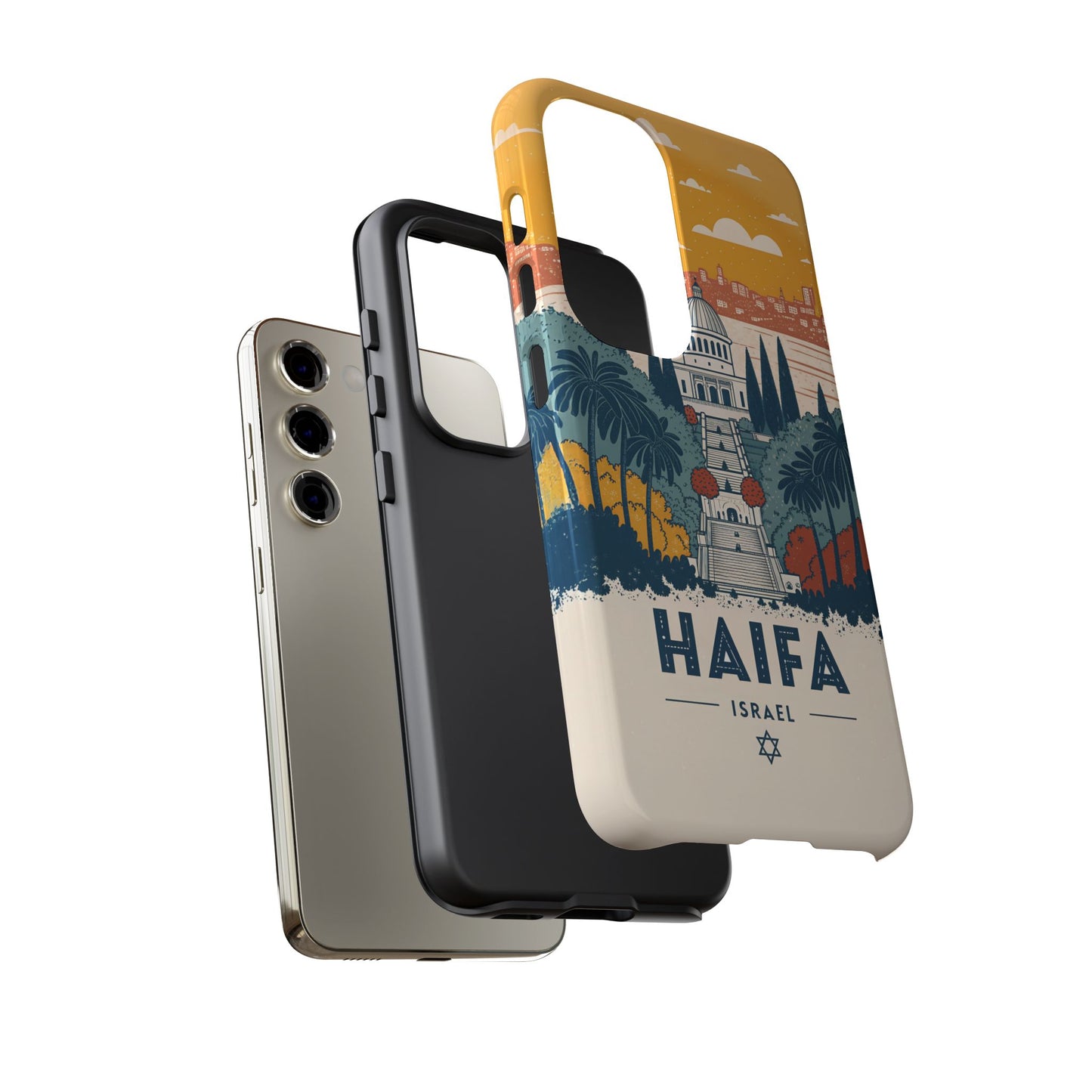 Haifa – Retro Hage og Skyline Mobildeksel