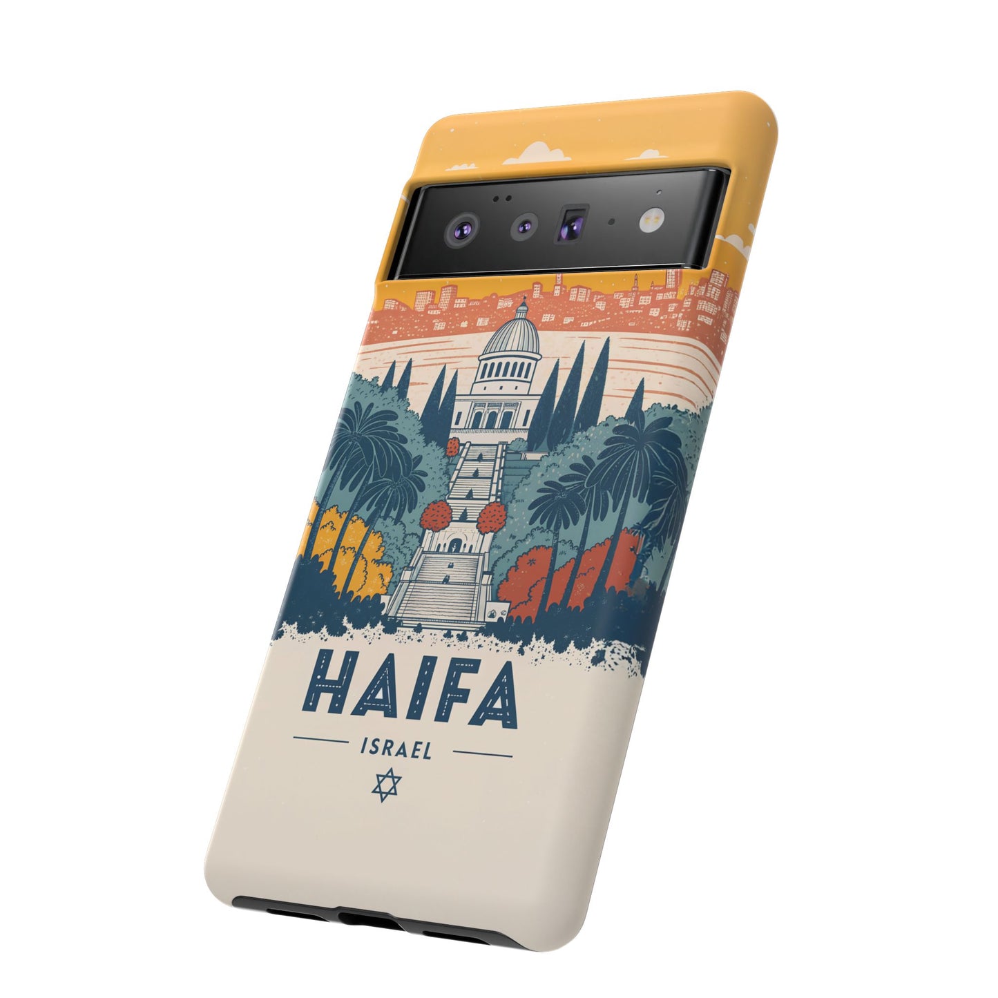 Haifa – Retro Hage og Skyline Mobildeksel