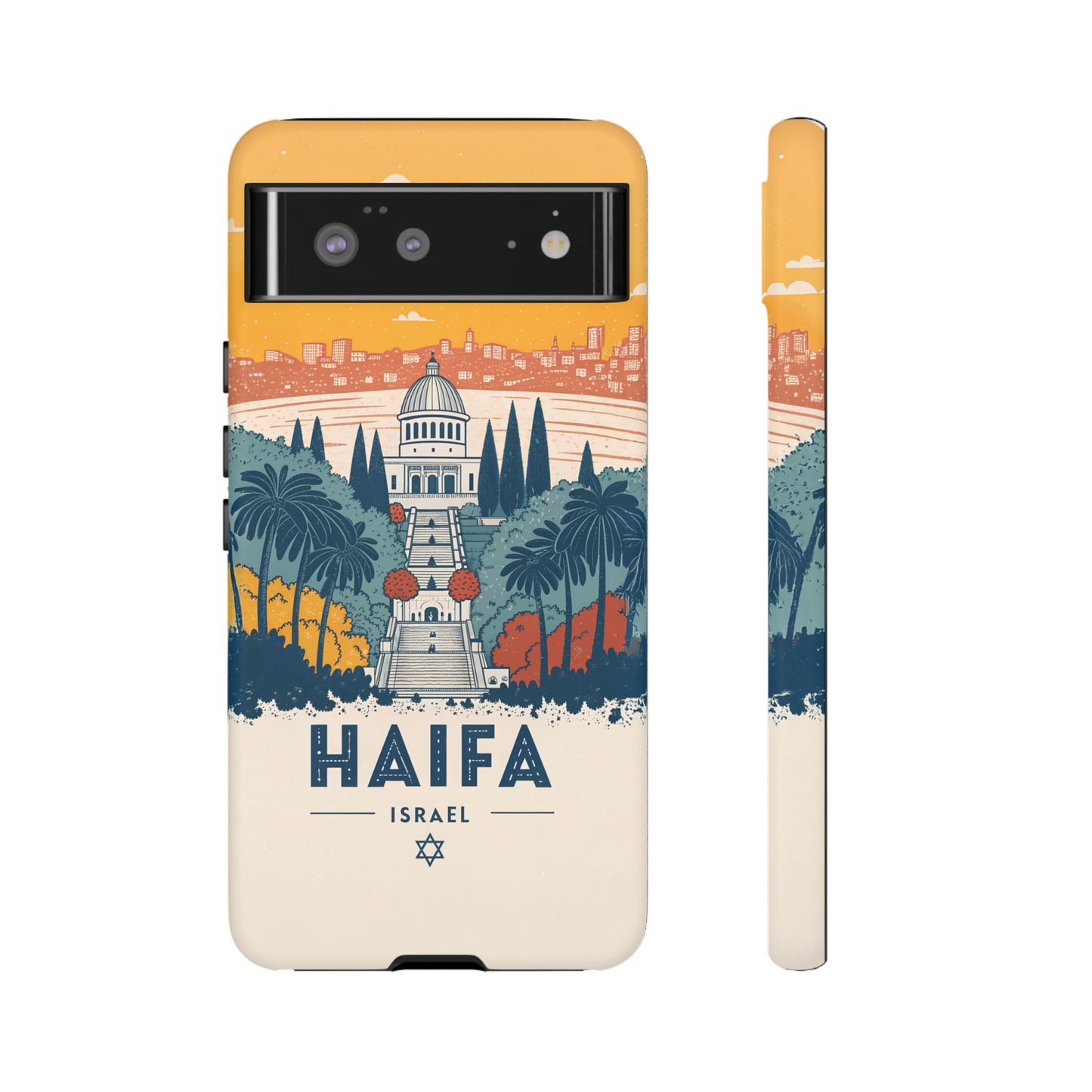 Haifa – Retro Hage og Skyline Mobildeksel