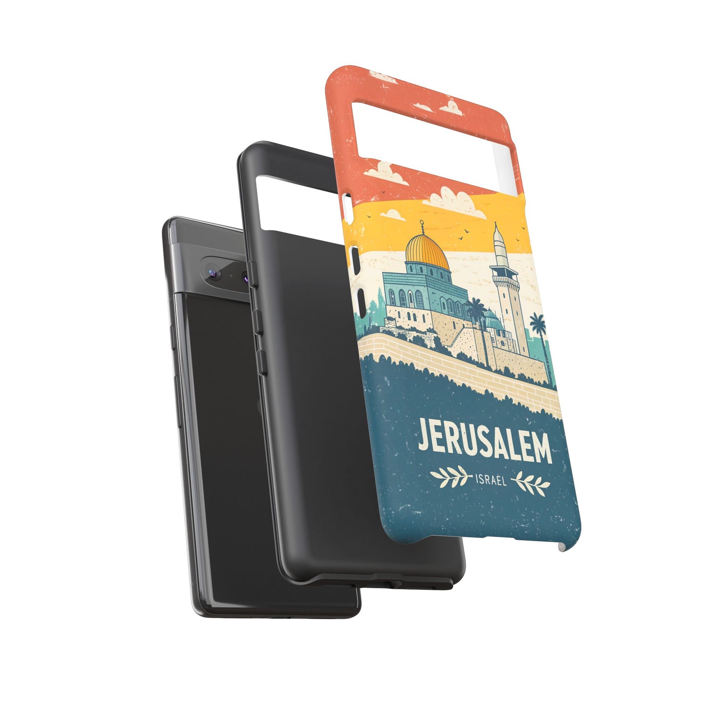 Jerusalem Retro Skyline – Israel Mobildeksel