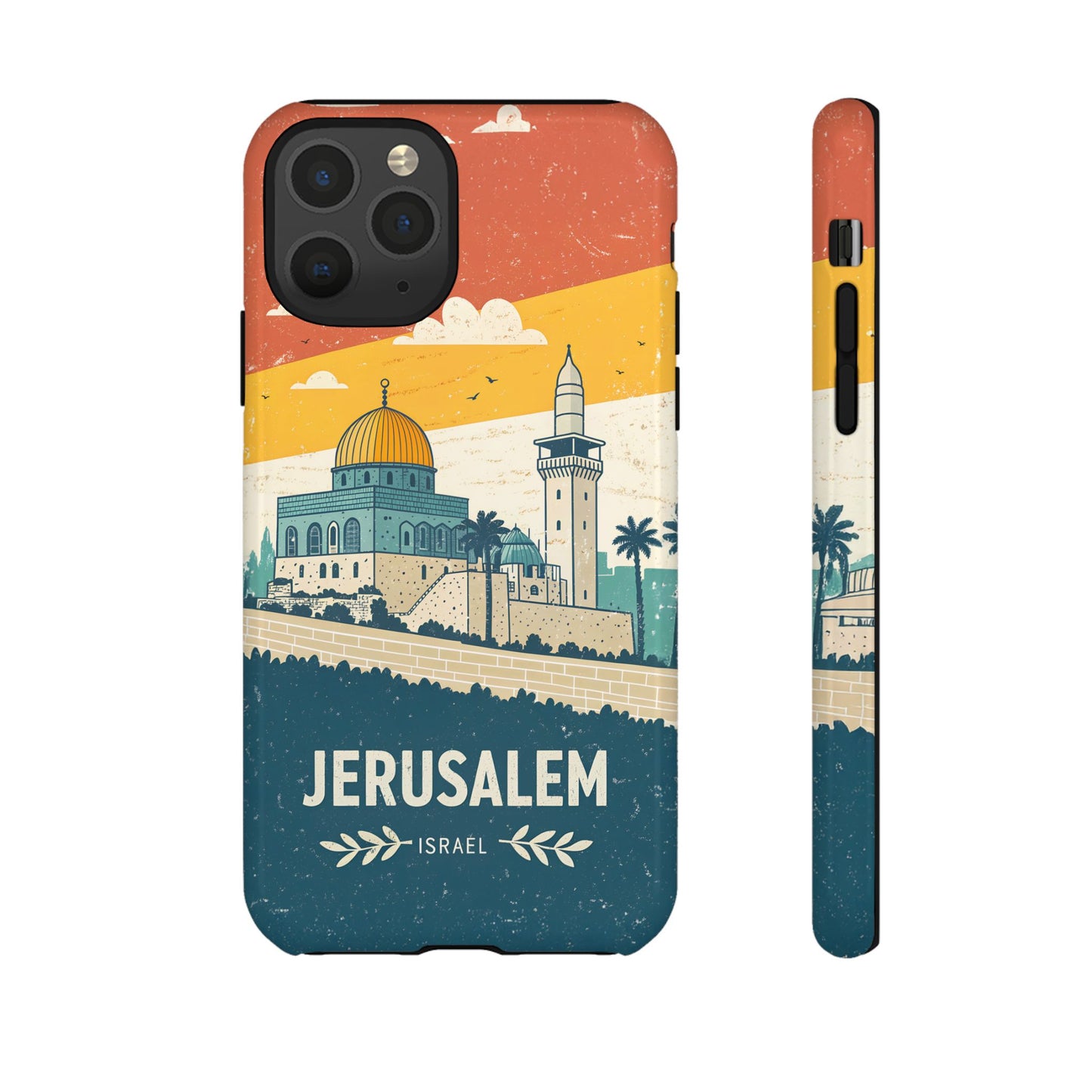 Jerusalem Retro Skyline – Israel Mobildeksel