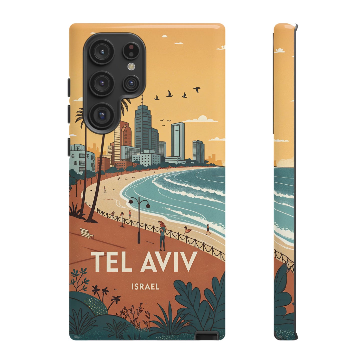 Tel Aviv Retro Strandlinje – Mobildeksel