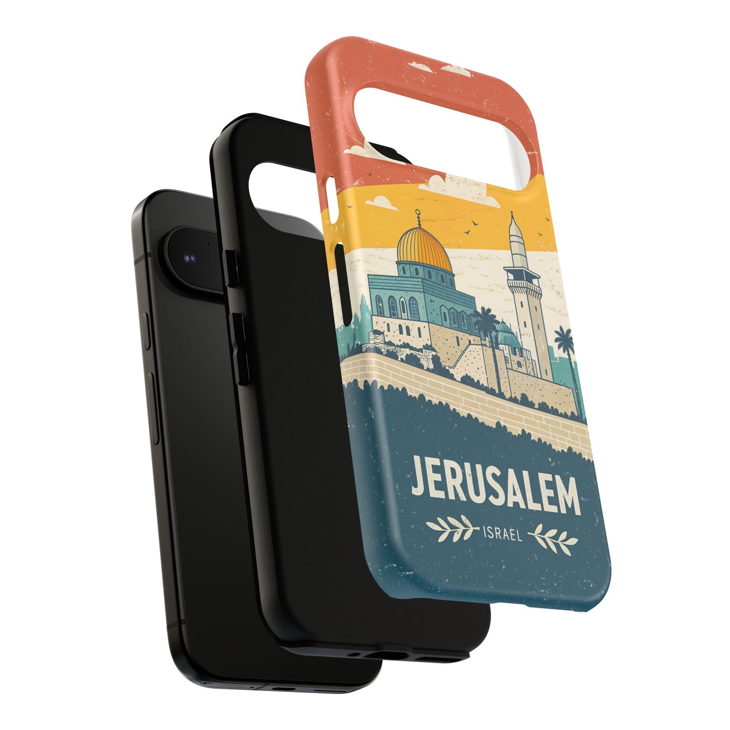 Jerusalem Retro Skyline – Israel Mobildeksel