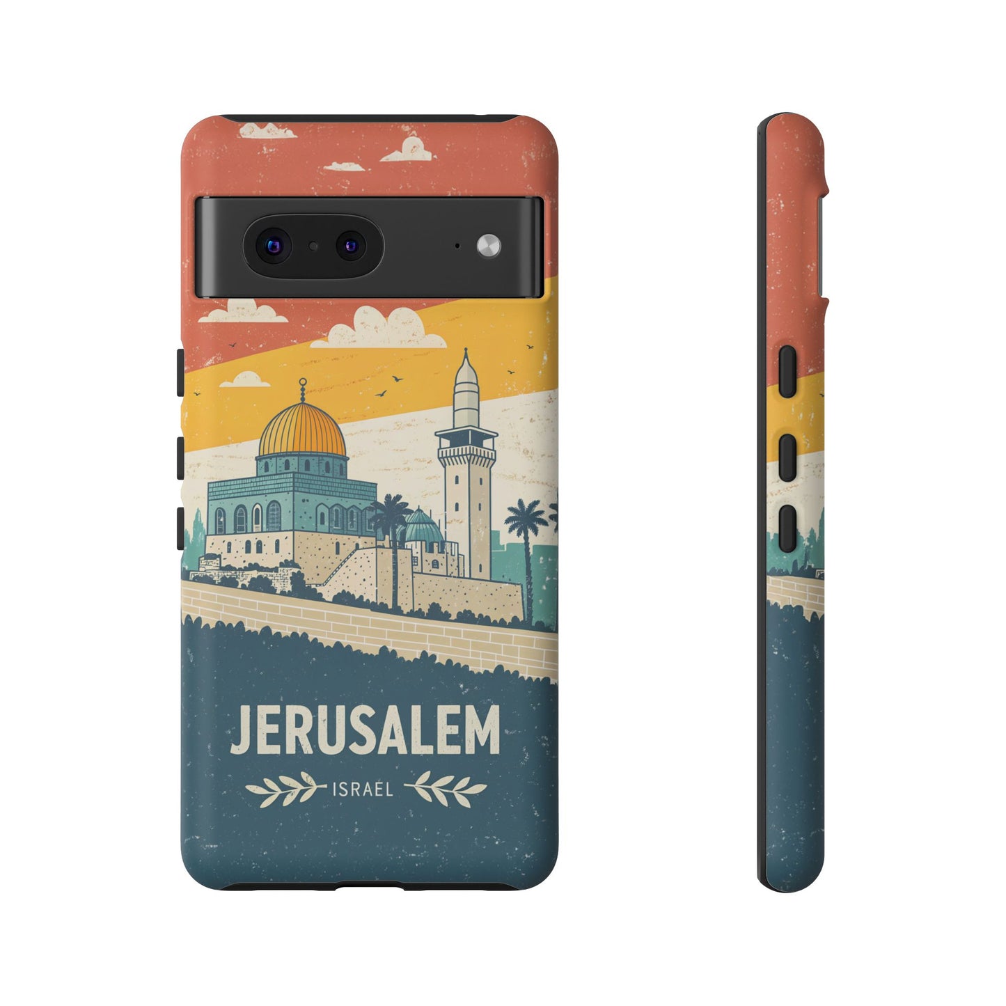 Jerusalem Retro Skyline – Israel Mobildeksel