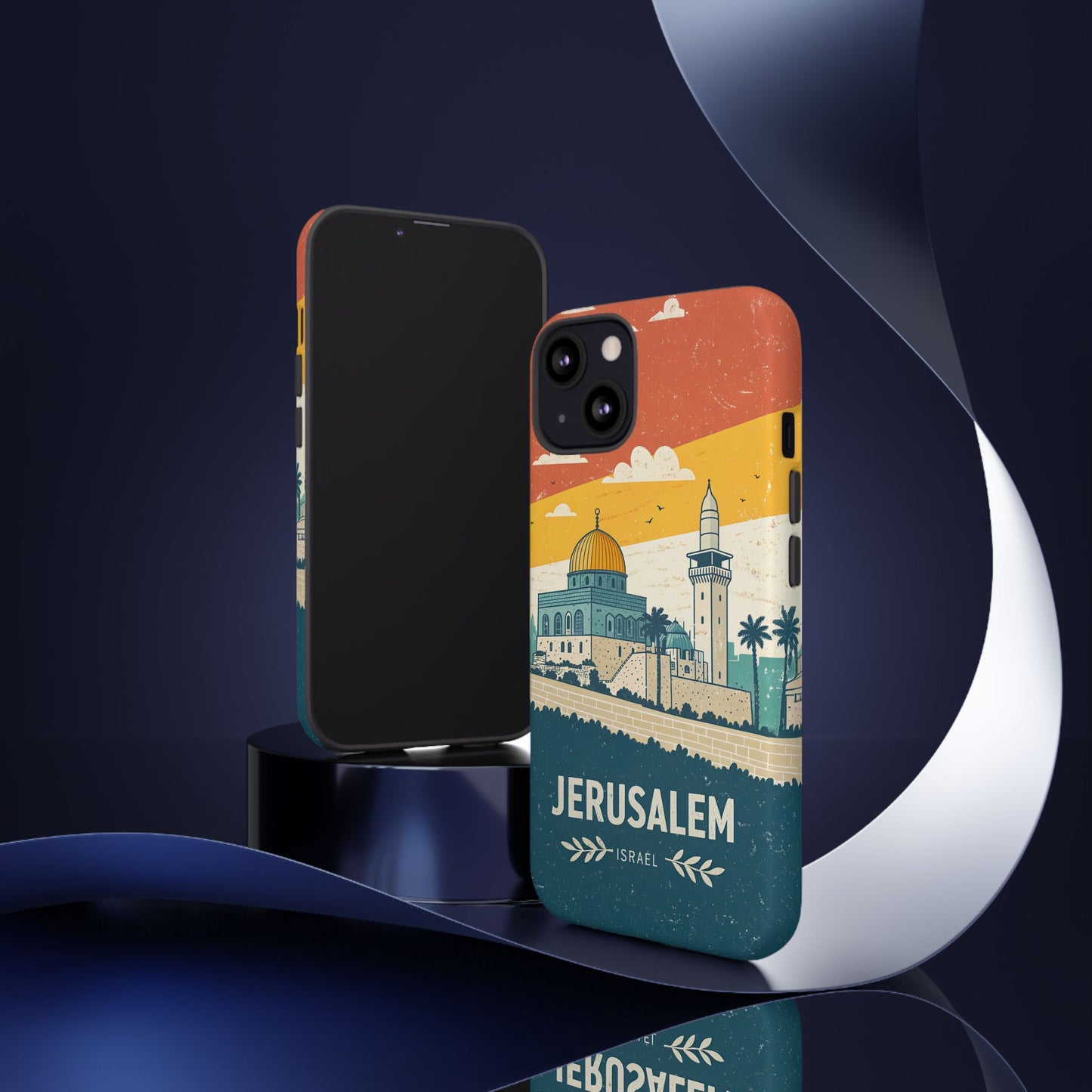Jerusalem Retro Skyline – Israel Mobildeksel