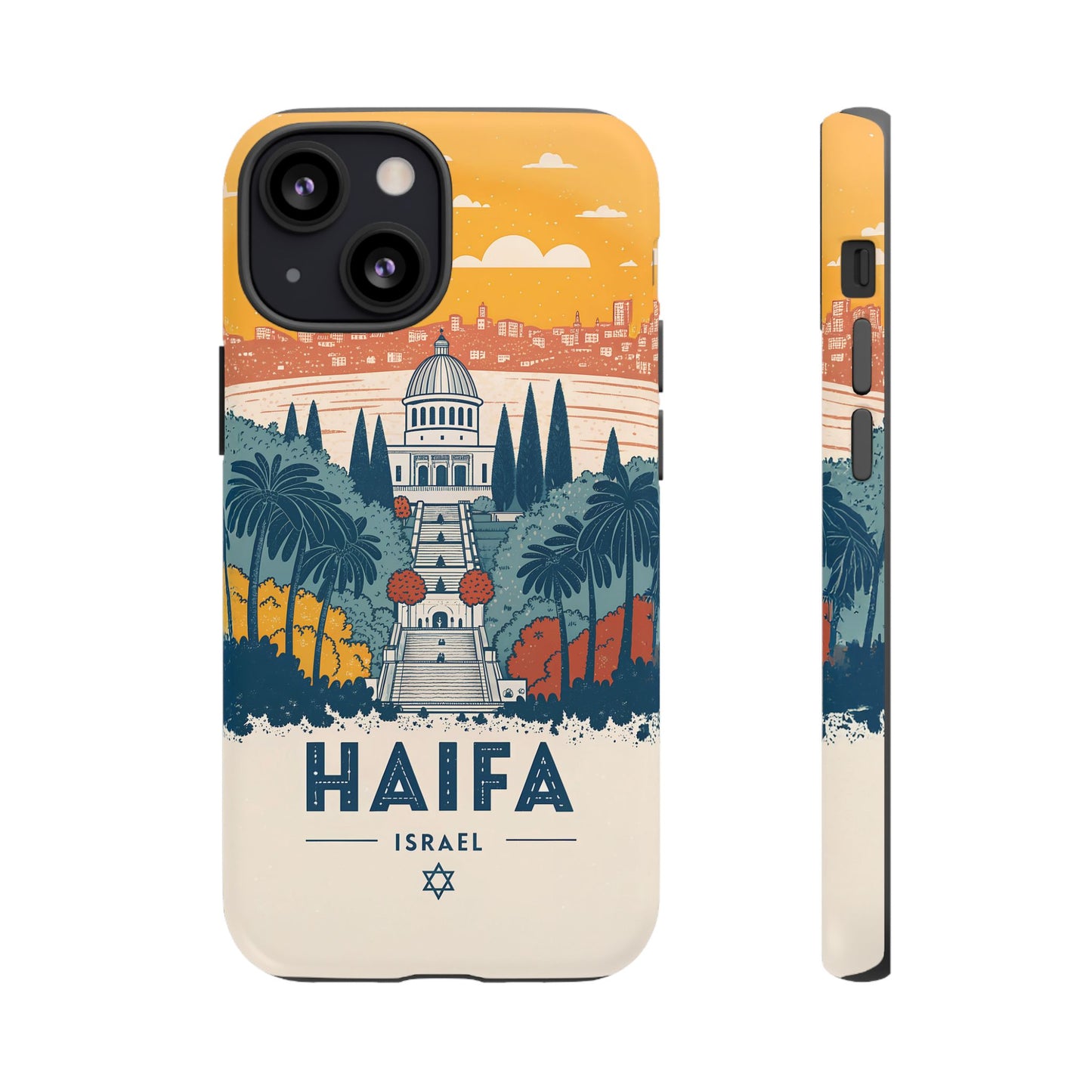 Haifa – Retro Hage og Skyline Mobildeksel